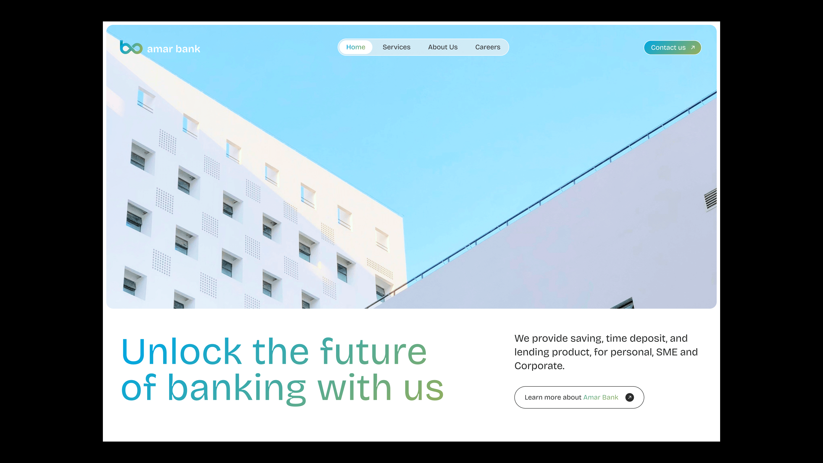 amar bank landing page